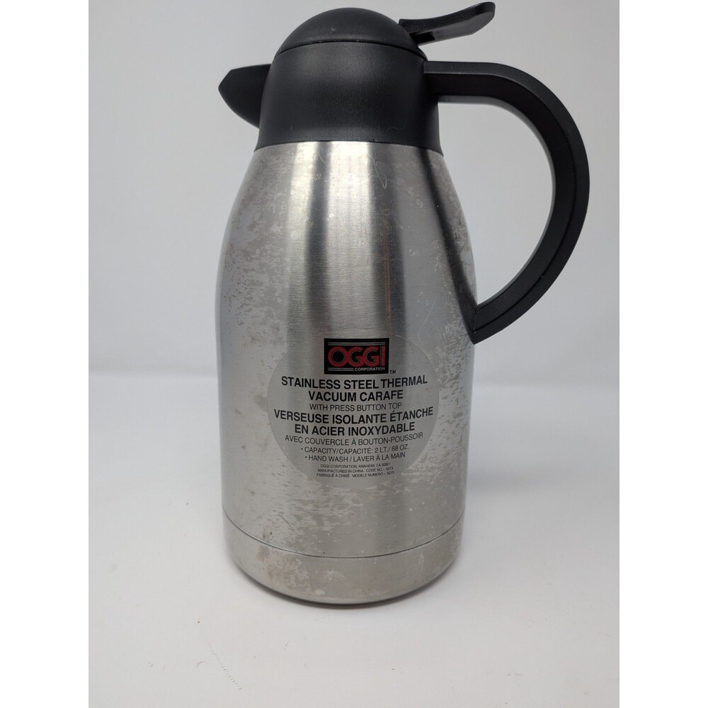 Oggi Catalina 5073 Stainless Steel Thermal Vacuum Carafe 2L 68oz Press Button